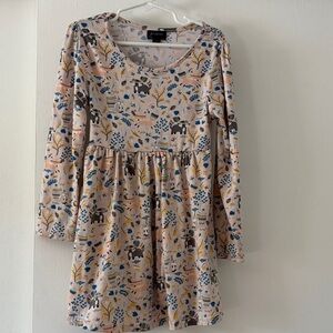 Kids Long Sleeve Patterned Dress